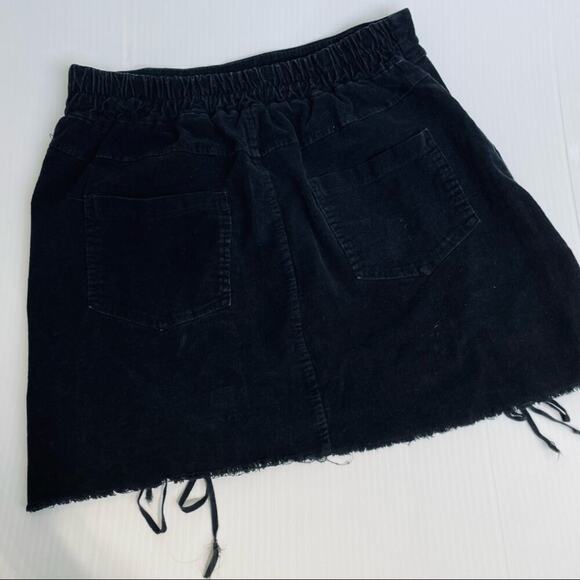 Don’t ask why corduroy skirt  with a lace up detail elastic waist ***flaw - Picture 3 of 6